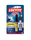 LOCTITE Colle Super Glue-3 Spécial Plastiques tube 2 g + stylo 4 ml