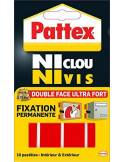 PATTEX Adhésifs 10 Pastilles Fixation 20mm x 40 mm