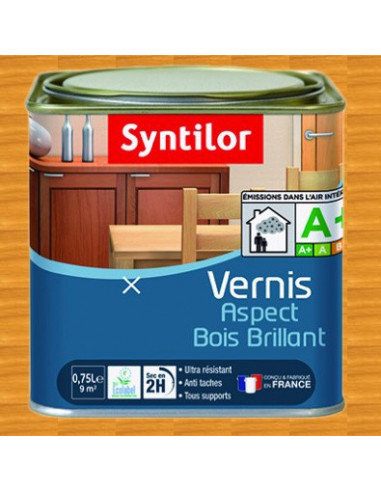 SYNTILOR Vernis aspect bois brillant chene dore 0.75L