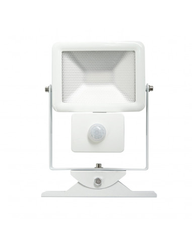 ELECTRALINE Projecteur slim extérieur LED blanc 10W IP44 avec détecteur de mouvement
