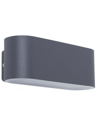 SMARTWARES Applique rectangulaire LED extérieure grise en aluminium à éclairage indirect GWI-002-HS