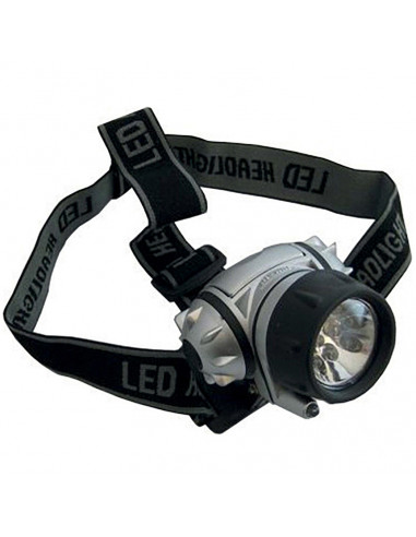 ELECTRALINE Lampe frontale 10+2 LED avec interrupteur Argent/Noir