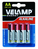 VELAMP 4 Piles Alcalines LR6 AA 1,5V
