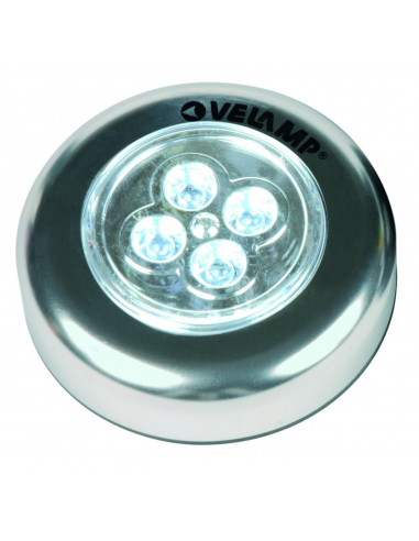 VELAMP Mini Lampe à pression Push Light 3 LED Finition aluminium