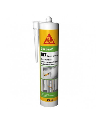 SIKA SIKASEAL® 107 JOINTS & FISSURES Mastic acrylique spécial façade SNJF - 300ml - gris