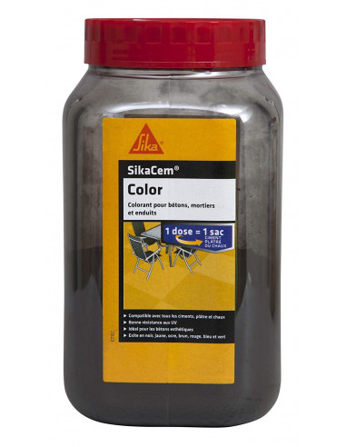 SIKA SIKACEM® COLOR Colorant en poudre pour ciment, chaux et plâtre - 700g - Noir