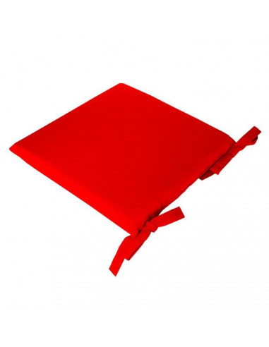 DECOSTAR Galette de chaise en pur coton rouge 38 x 38 cm