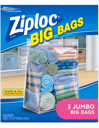 ZIPLOC® Sac Transparents XXL BIG BAGS JUMBO x3