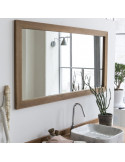 PASCAL JR PILLET Miroir de salle de bain encadré en teck 90 x 70 cm