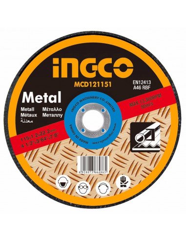 INGCO MCD121151 Disque à tronçonner métal d115mm