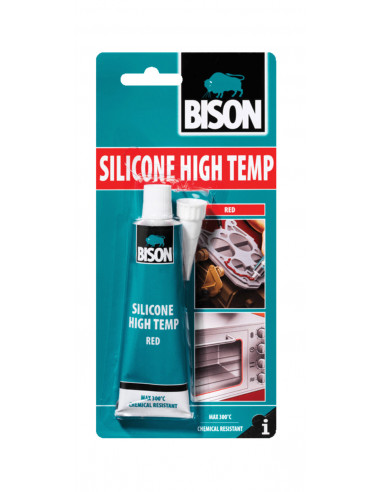 BISON Silicone Haute Température Rouge - Silicone thermorésistant Tube 60 ml