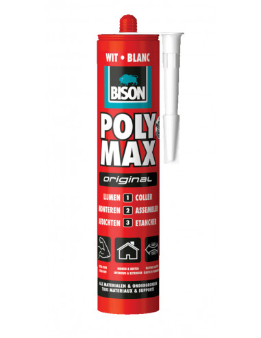 BISON Colle mastic poly max original wit 425g