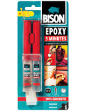BISON EPOXY 5 MINUTES Colle époxy à deux composants, transparente et rapide 24 ml