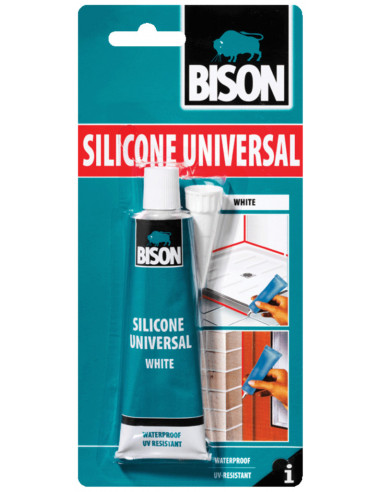 BISON SILICONE UNIVERSAL Universal silicone sealant Blanc - 60 mL