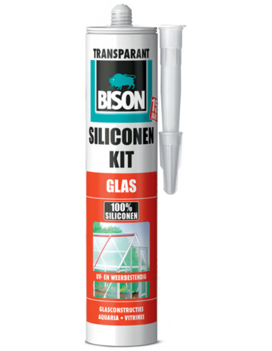 BISON SILICONE GLASS Silicone sealant for glazing applications Transparent - 310 mL