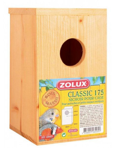 ZOLUX Nichoir CLASSIC 175 Pour perruche et petits oiseaux exotiques