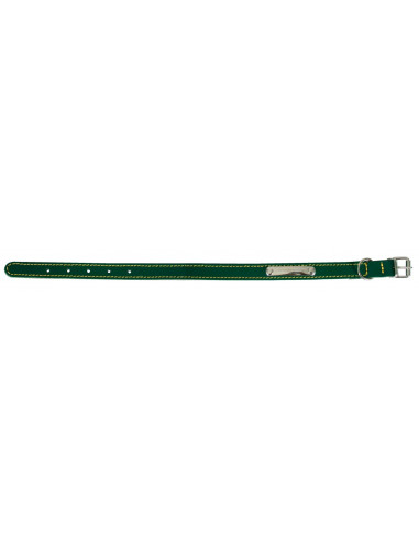 ZOLUX Collier Cuir Piqué Simple 50 cm vert