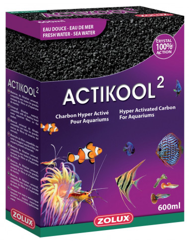 ZOLUX Charbon Hyper Activé Pour Aquariums Actikool² 600 ml
