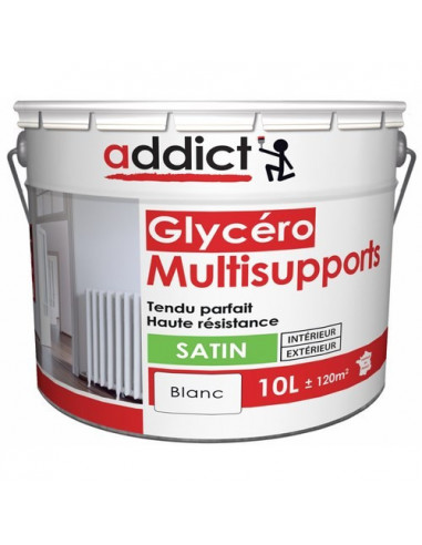 Reca Peinture Glycero Multi Supports Addict Blanc Satin 10 L