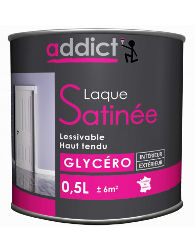 RECA Peinture Glycéro Laque ADDICT Gris Minéral Satin 0,5 L