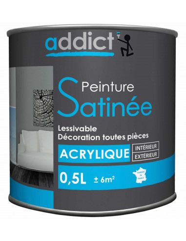 RECA Peinture Acrylique ADDICT Vanille Satin 0,5 L