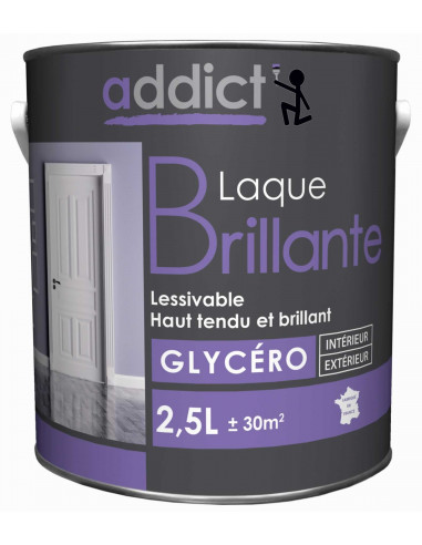 RECA Peinture Glycéro Laque ADDICT Blanc Brillant 2,5 L