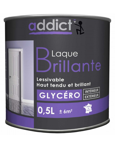 RECA Peinture Glycéro Laque ADDICT Blanc Brillant 0,5 L