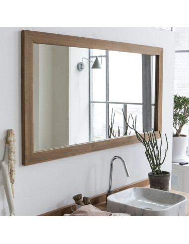 PASCAL JR PILLET Miroir de salle de bain encadré en teck 145 x 70 cm