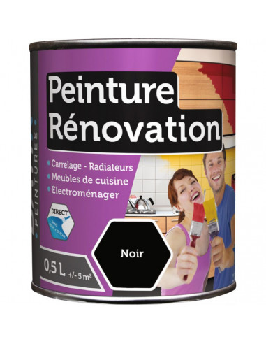 RECA Peinture Rénovation BATIR noir 0.5 L