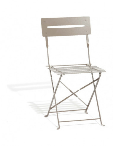 DIFFUSION Chaise de jardin pliante RIO métal taupe, Dim. L 41 x l 45 x H 82 cm
