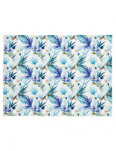 DIFFUSION Tapis de jardin rectangulaire motif perroquet, Dim. 230 x 170 cm, polyester