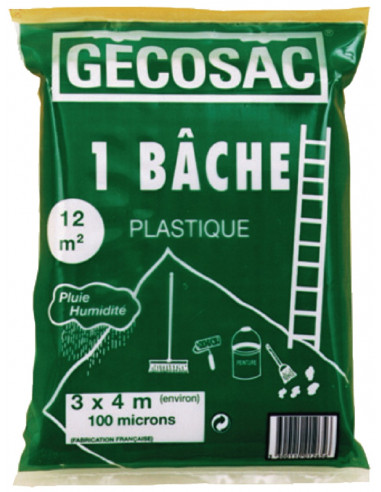 GECOSAC Bâche de protection - 3 x 4 m, 100 microns