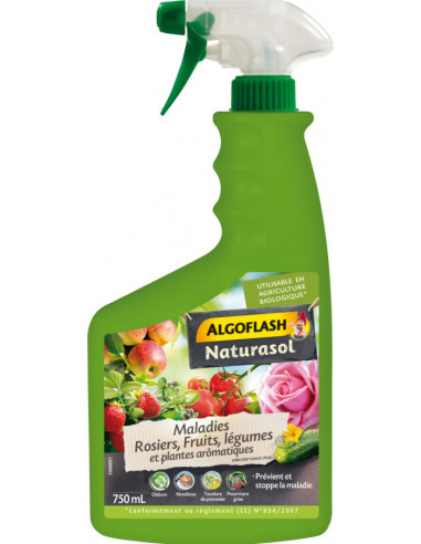 ALGOFLASH NATURASOL Maladies Rosiers, Fruits, Légumes, et plantes aromatiques 750 ml