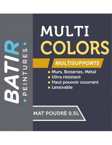 BATIR Peinture Acrylique MultiColors Mat Poudré 0,5 L