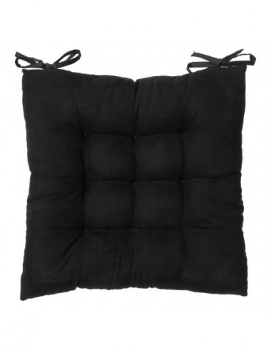 DIFFUSION 548767 Dessus de chaise matelassé noir - Dim. 40 x 40 x5 cm, 100% polyester