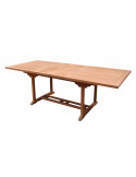 PASCAL JR PILLET Table de jardin rectangle extensible en teck 200/300 x 100 cm