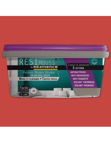 RESINENCE - Résimouss Enduit de décoration 5 actions - 2L, grenade