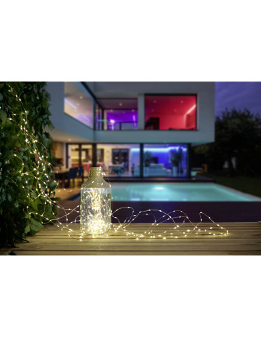 DIFFUSION 554348 Guirlande lumineuse solaire Blanc chaud 400 microleds - 20 m