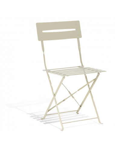 DIFFUSION 558001 Chaise de jardin pliante RIO métal taupe - 41 x 45 x H.82 cm