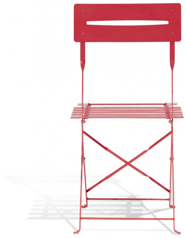 DIFFUSION 558425 Chaise de jardin pliante BOSTON rouge - 41 x 45 x H.82 cm