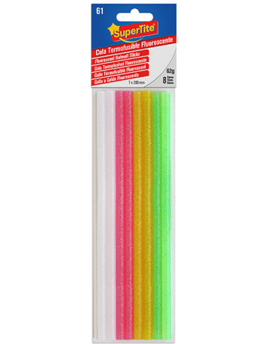 SUPERTITE 2761 Colle thermofusible fluorescent - 62 g, Ø11 mm x 20 cm