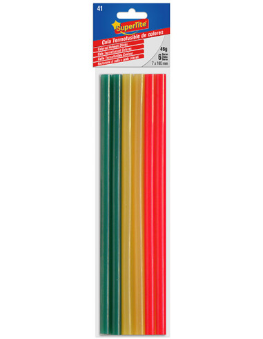 SUPERTITE 2741 Colle thermofusible couleur - 46 g, Ø7 mm x 18 cm