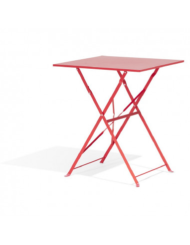 DIFFUSION 558006 Table carrée BOSTON rouge - 60 x 60 x H.71 cm