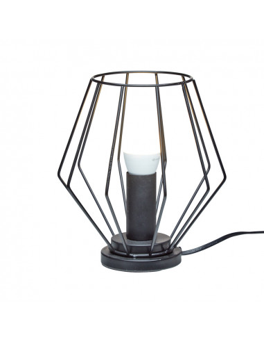DIFFUSION 553655 Lampe de chevet en métal noire - Ø17 x H.17,5 cm