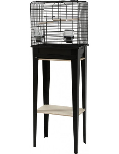 ZOLUX 104180NOI Cage et meuble style Loft Noir - 38 x 24,5 x H.113 cm