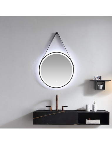 T&W XA-ML30A Miroir LED rond - 50,5 x 50,5 x 4 cm
