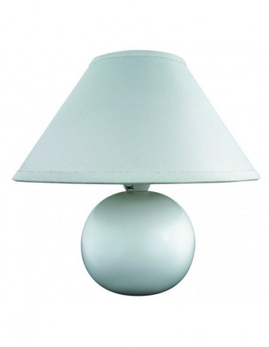 RABALUX 4901 Lampe de chevet ARIEL textile blanc mat - E14 40W, Ø200 x H.190 mm
