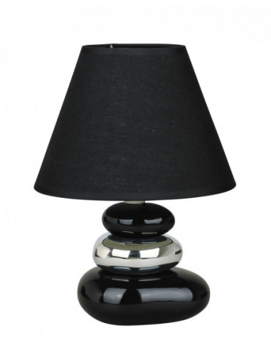 RABALUX 4950 Lampe de chevet SALEM textile noir - E14 40W, Ø180 x H.250 mm