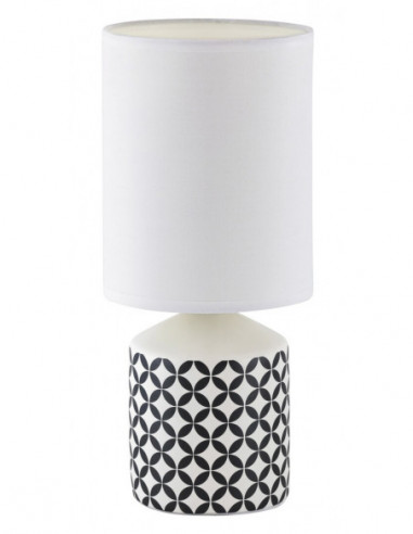 RABALUX 4398 Lampe de chevet SOPHIE textile blanc - E14 40W, Ø130 x H.300 mm
