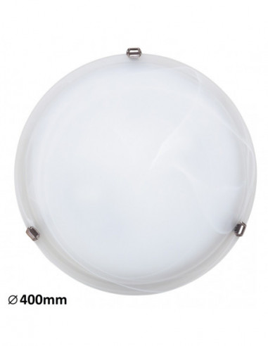 RABALUX 3302 Plafonnier ALABASTRO en verre d’albâtre blanc - E27 60W, Ø400 mm